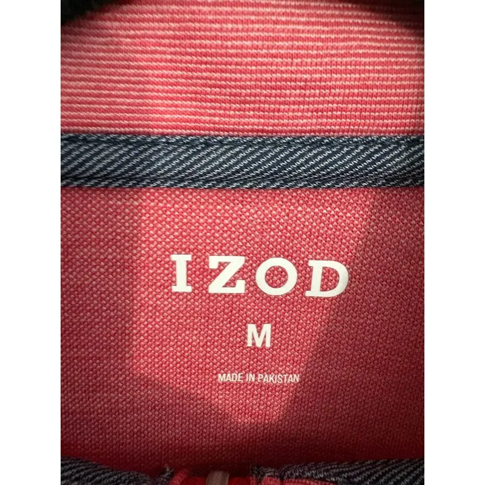 Izod Men Performance Comfort Quarter Zip Long Sleeve Pullover Holly Berry Medium